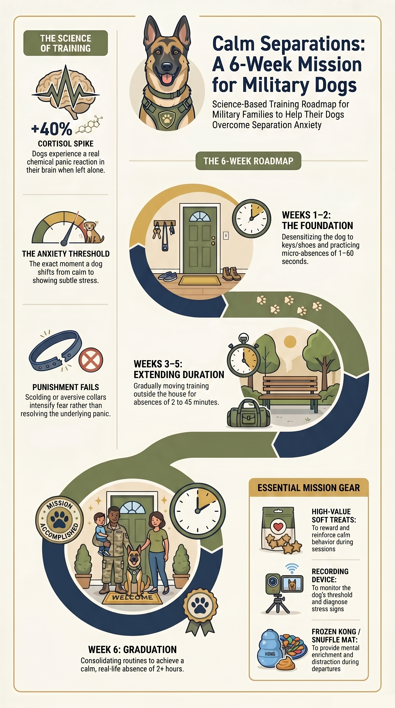 6-Week Calm Separations Mission Plan — Visual Roadmap